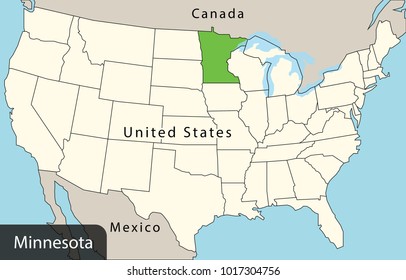 united states map, minnesota state