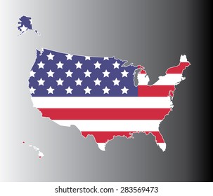 United states map on black  to gray gradient background
