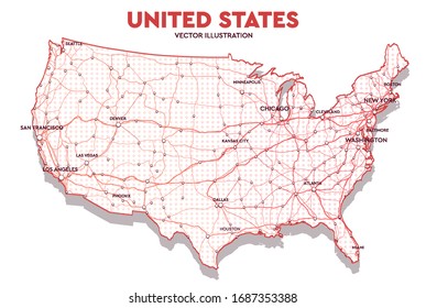 11,385 United states highway map Images, Stock Photos & Vectors ...