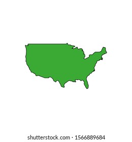 United States Map. on white background, vector illustration.