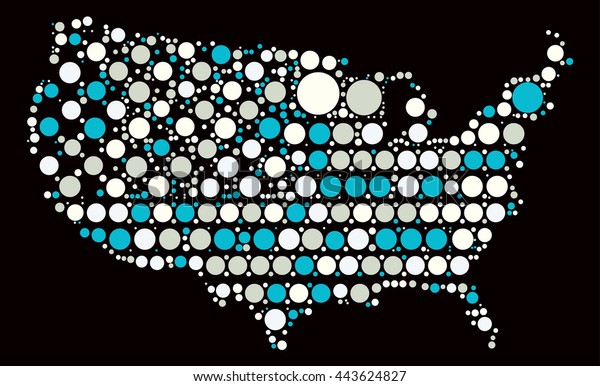 United States Map Shape Vector Design Stock Vector Royalty Free United States Map Shape Vector 600w 443624827