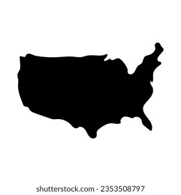 United States map silhouette icon. Vector.
