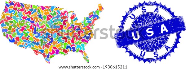United States Map Template Splash Pattern Stock Vector (Royalty Free ...