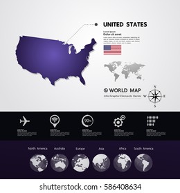 United States Map vector illustration
