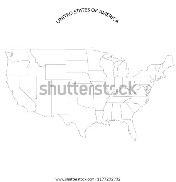 United States Map Without State Names Stock Vector Royalty Free