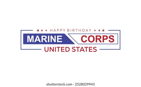 El cumpleaños del Cuerpo de Marines de los Estados Unidos se celebra cada año en noviembre.  Concepto de conciencia de Días festivos. fondo, cartel, diseño de Ilustración vectorial de Plantilla de Anuncio.