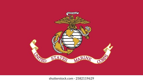 United States Marine Corps Flag Vector Illustration Premium Quality