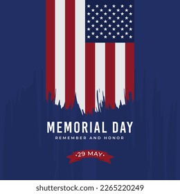 United States Memorial Day Banner design template