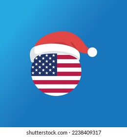 United States merry christmas america santa cap graphic element Illustration template design