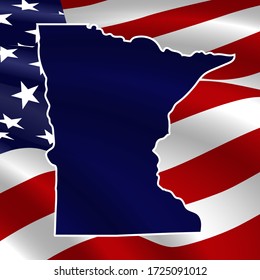 United States, Minnesota. Dark blue silhouette of the state