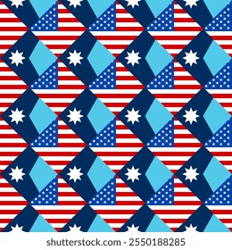 united states and minnesota flags pattern. vector background
