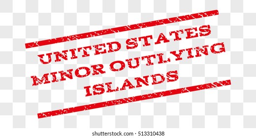 United States Minor Outlying Islands watermark stamp. Text tag between parallel lines with grunge design style. Rubber seal stamp with scratched texture.