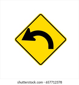 United States MUTCD Warning Road Sign - Hairpin Curve.
