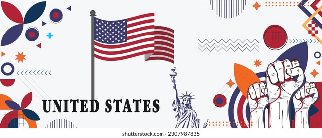 United States national day banner design vector eps