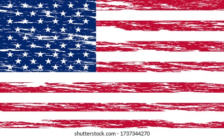 United States national flag with grunge effect