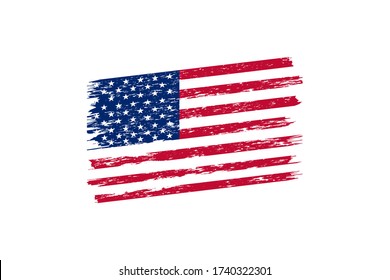 United States national flag with grunge effect