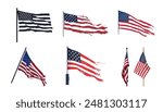 United States national flag pack set collection. USA. National flag illustration vector design for banner design elements, government campaign posters. design elements. American flag