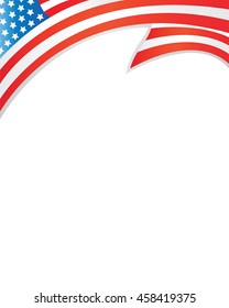 United States national flag patriotic frame with blank space for text vector design template