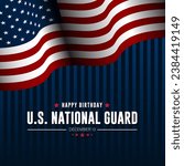 United States National Guard Birthday December 13 Background Vector Illustration