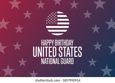 United States National Guard birthday. December 13. Holiday concept. Template for background, banner, card, poster with text inscription. Vector EPS10 illustration
