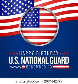 United States National Guard birthday is observed every year on December 13, to show appreciation for the U.S. national guards. Vector illustration