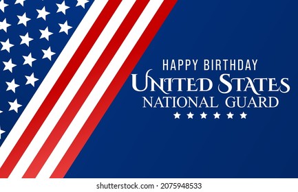 United States National Guard birthday is observed every year on December 13, to show appreciation for the U.S. national guards. Vector illustration