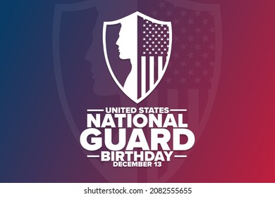 United States National Guard Birthday. December 13. Holiday concept. Template for background, banner, card, poster with text inscription. Vector EPS10 illustration