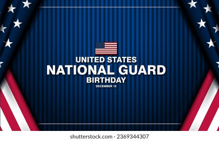 United States National Guard Birthday December 13 Background Vector Illustration