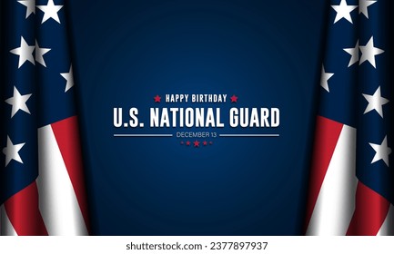 United States National Guard Birthday December 13 Background Vector Illustration