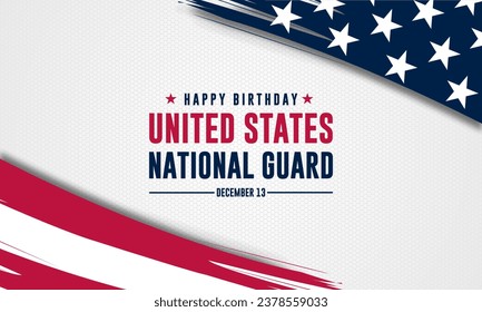 United States National Guard Birthday December 13 Background Vector Illustration