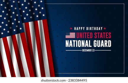 United States National Guard Birthday December 13 Background Vector Illustration
