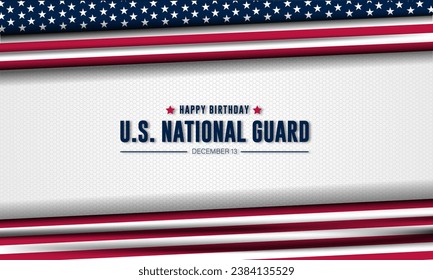 United States National Guard Birthday December 13 Background Vector Illustration