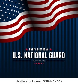 United States National Guard Birthday December 13 Background Vector Illustration