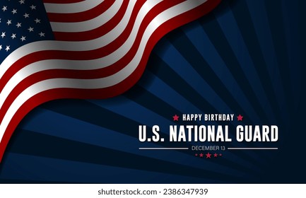United States National Guard Birthday December 13 Background Vector Illustration