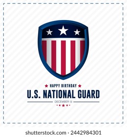 United States National Guard Birthday December 13 Background Vector Illustration