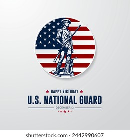 United States National Guard Birthday December 13 Background Vector Illustration