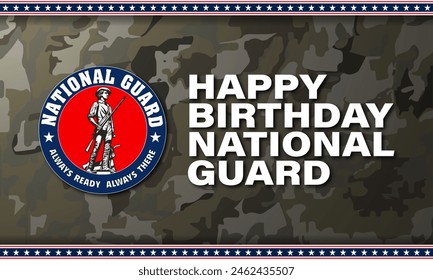 United States National Guard Birthday December 13 Background Vector Illustration