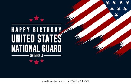 Cumpleaños de la Guardia Nacional de Estados Unidos 13 de diciembre Antecedentes Ilustración vectorial