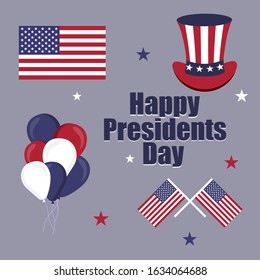 United States National Holidays - Presidents Day Vector Set