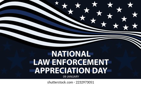 United States national law enforcement day banner vector design with stars, stripes and blue, white, black colors. national law enforcement day celebration and remembrance poster.