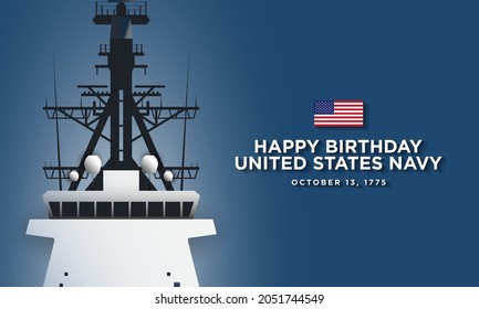 United States Navy Birthday Background Design. Vector Illustration.