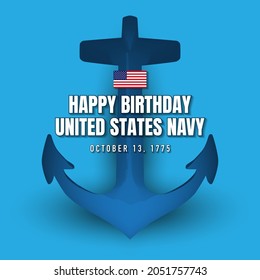 United States Navy Birthday Background Design. Vector Illustration.