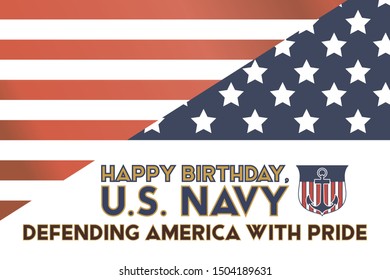 The United States Navy birthday on October 13th, officially recognized date of U.S. Navy’s birth. Background, poster, greeting card, banner design. Vector EPS 10