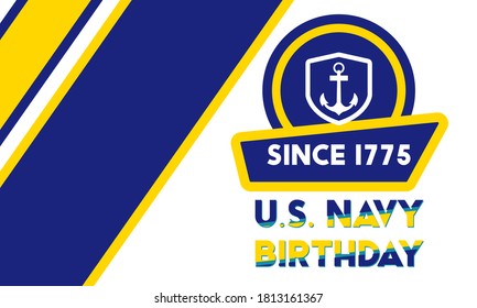 The United States Navy birthday on October 13th, officially recognized date of U.S. Navy’s birth. Background, poster, greeting card, banner design. Vector EPS 10