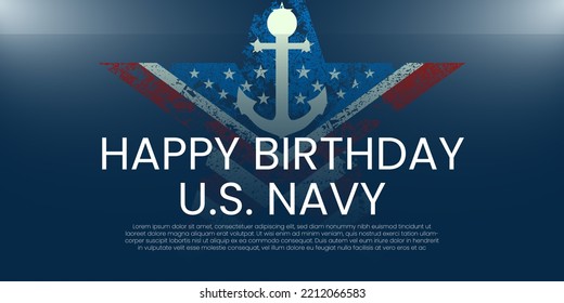 Die US-Marine hat am 13. Oktober Geburtstag. Die Geburt der US-Marine. Hintergrund, Poster, Grußkarte, Bannerdesign.