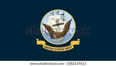 United States Navy Flag Vector Illustration Premium Quality