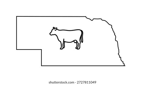 United States outline map with white border on gray background. USA contour silhouette illustration.