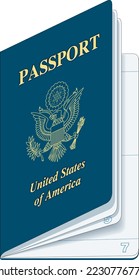 United States Passport Document Vector Illustration