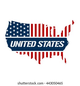United States patriotic map graphic. Vector design illustration