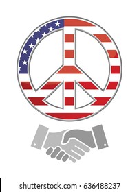 United states peace. america handshake concept illustration design graphic